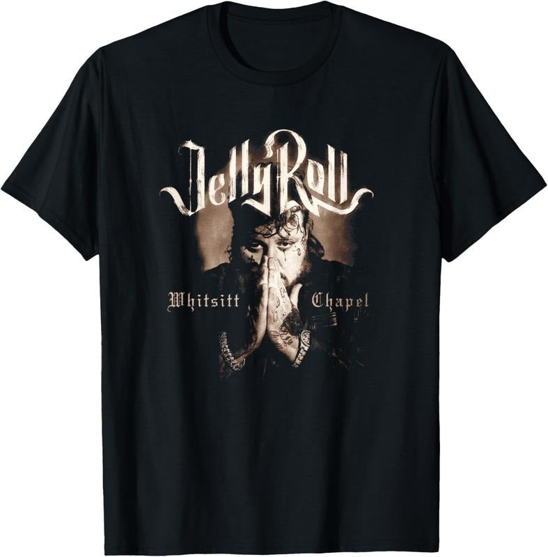 JR Whitsitt Chapel T-Shirt Rapper Hip Hop Merch Concert Music Men Women  Shortsleeve Printed Front & Back Menswear Top