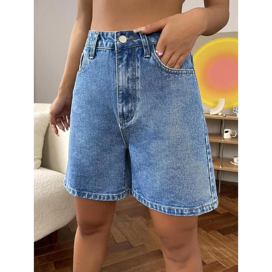 Jean Shorts Casual High Waisted Long Denim ShortsY2K