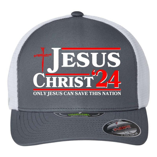 Jesus Christ 2024: The Ultimate Redeemer Only Jesus Can Save This Nation Flexfit Unipanel Trucker Cap
