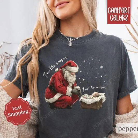 Jesus Christmas Shirt , Religious Xmas Tshirt, Women's Holiday Tee