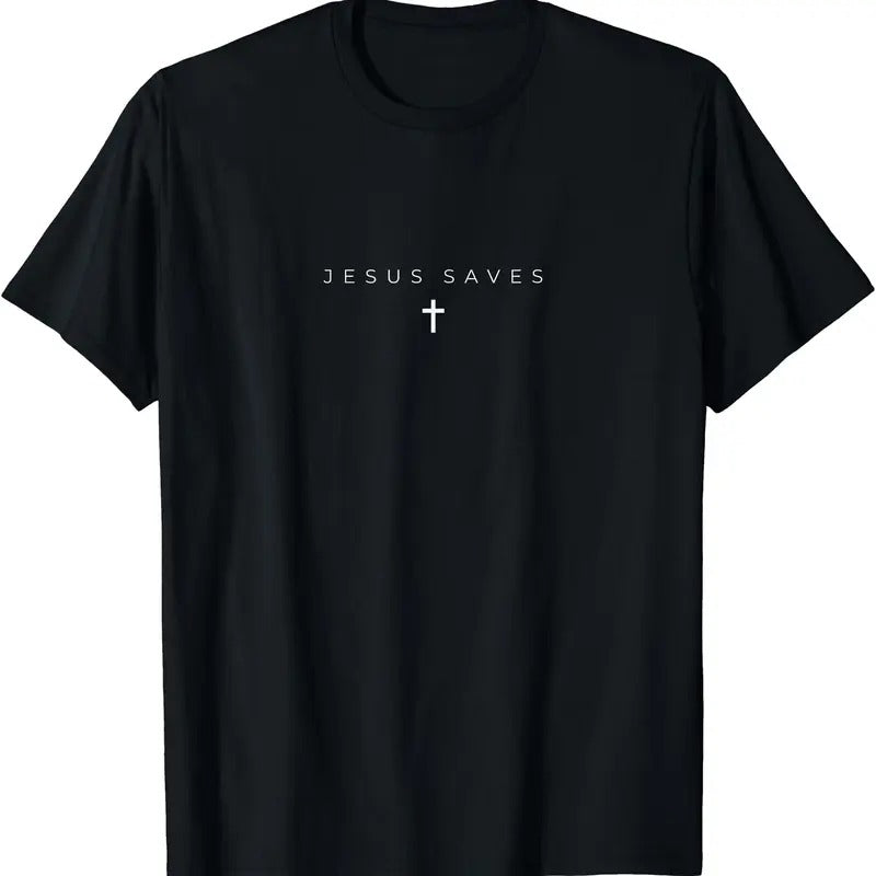 Jesus Saves Shirt - Cross Subtle Christian Minimal Religious Faith T-Shirt