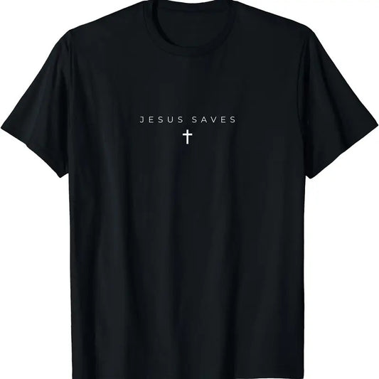 Jesus Saves Shirt - Cross Subtle Christian Minimal Religious Faith T-Shirt