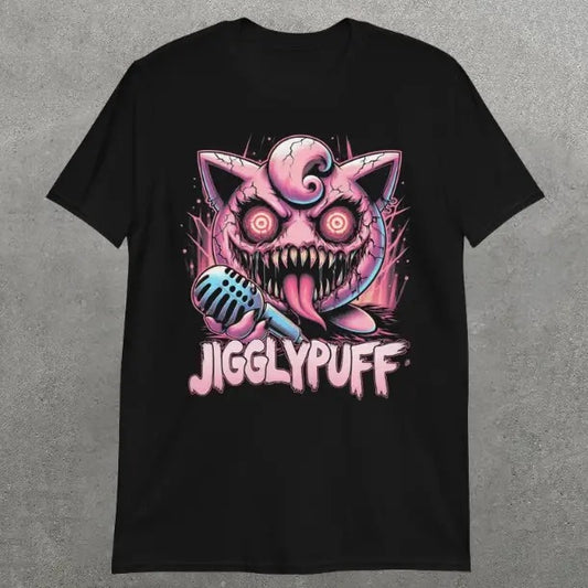 Jigglypuff Horror T-Shirt, Halloween Shirt, Pokemon Tee, UNisex T-Shirt, Gift For Men Women Menswear Top Underwear Tshirt Streetwear