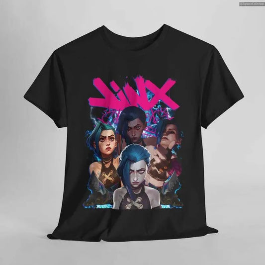 Jinx Arcane League of Legends T-Shirt, Unisex Vintage Streetwear Anime Apparel Fan Merch, LOL Fan Gift , Global Trending Outfits