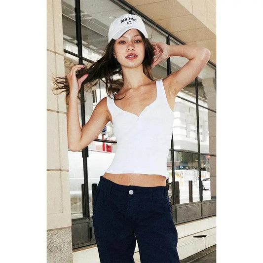 John Galt Women's Cream Dalis Cropped Tank Top