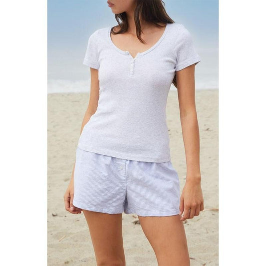 John Galt Women's Heather Grey Zelly Short Sleeve Top