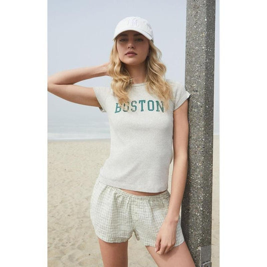 John Galt Women's Light Gray Boston Hailie T-Shirt - Multicolor
