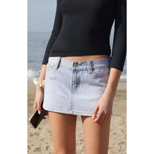 John Galt Women's Light Indigo Malia Denim Mini Skirt