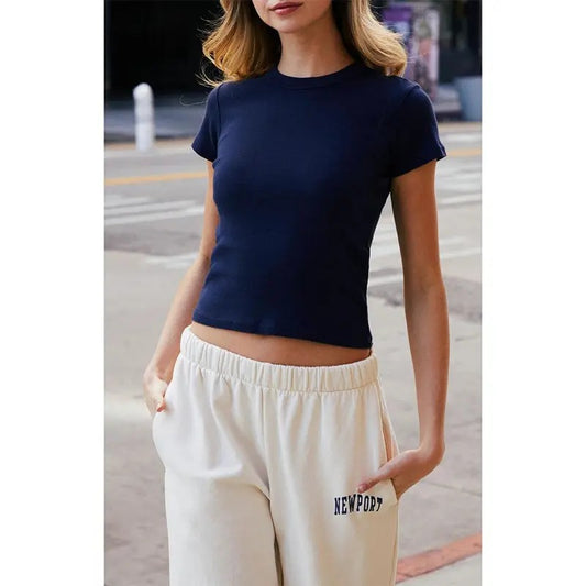 John Galt Women's Navy Hailie Basic T-Shirt