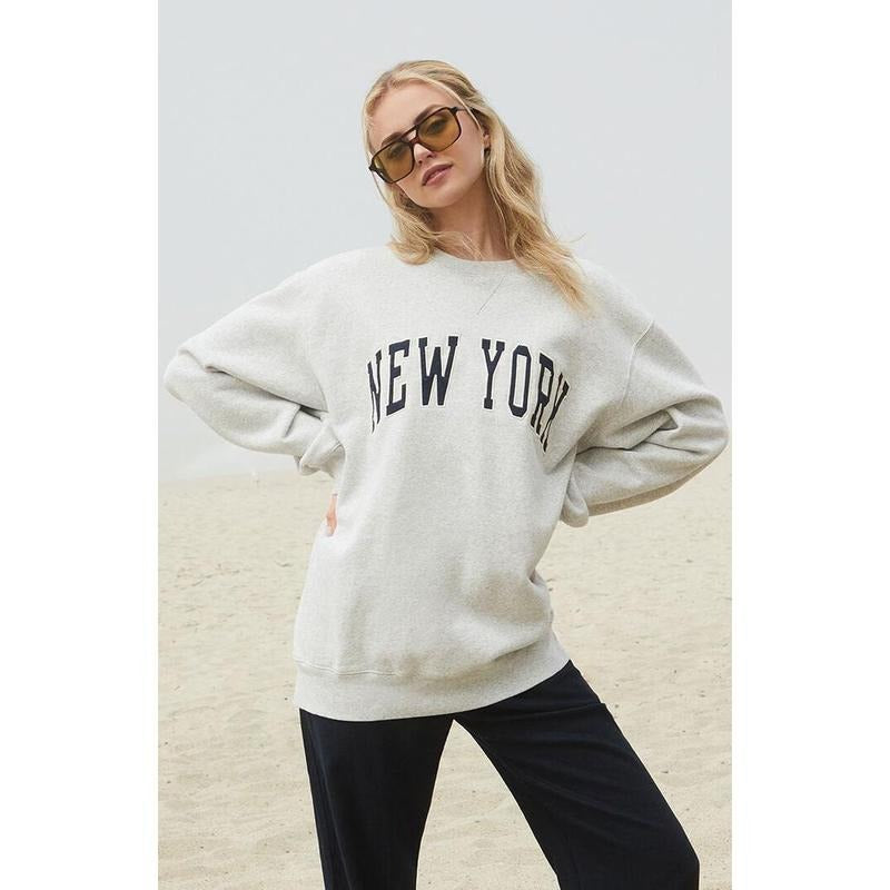 John Galt Women's New York Embroidered Erica Crew Neck Sweatshirt