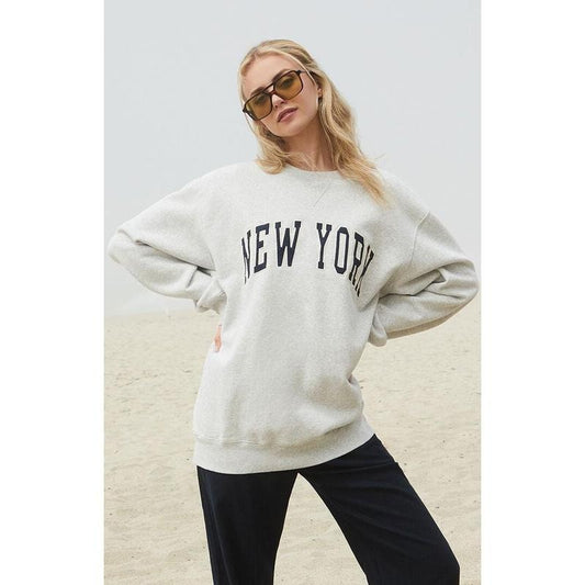 John Galt Women's New York Embroidered Erica Crew Neck Sweatshirt