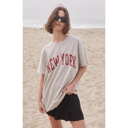 John Galt Women's Penelope Red New York Oversized T-Shirt - Multicolor
