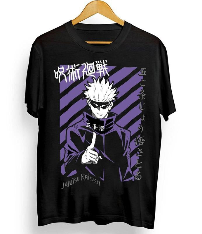 Jujutsu Kaisen Graphic Tee Manga Anime Saturo Gojo Black T-Shirt For Fans Top Tshirt Streetwear Crewneck