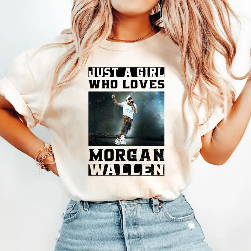 Just A Girl Who Love, Country Music Tee, Country Music, Country Girl, Country Graphic Tee, Western, Western Cowgirl, Just A Girl, Unisex T-Shirt, Gifts For Him Her, Short Sleeve Tee Shirt, Gifts For Birthday