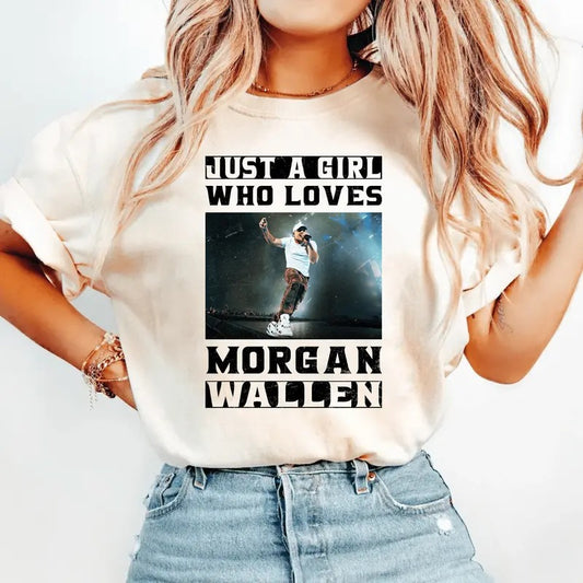 Just A Girl Who Love, Country Music Tee, Country Music, Country Girl, Country Graphic Tee, Western, Western Cowgirl, Just A Girl, Unisex T-Shirt, Gifts For Him Her, Short Sleeve Tee Shirt, Gifts For Birthday