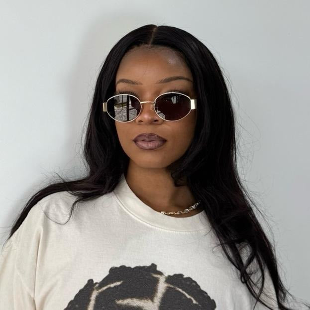 Just For Fun Oval Sunglasses - Unique Small Oval Design with Comfortable Fit - Lightweight Plastic Eyewear for Everyday Wear