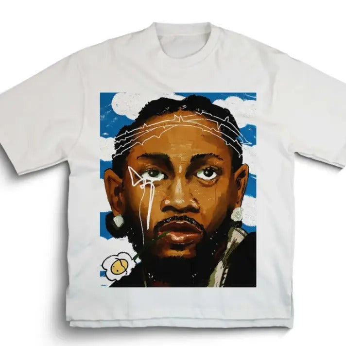 KENDRICK Big Face T-Shirt Vintage Hip Hop Music Retro Style 90s Tee