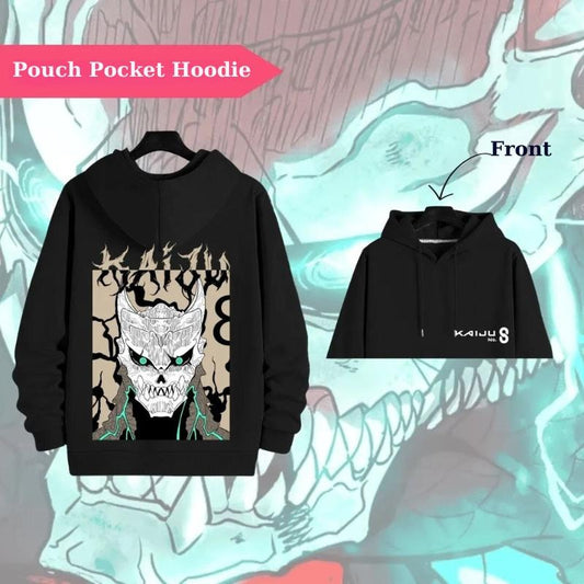 Kaiju No. 8 Hoodie Featuring Kafka Hibino, Dynamic Anime Artwork, Ideal for Fans of Kaiju and Action Anime