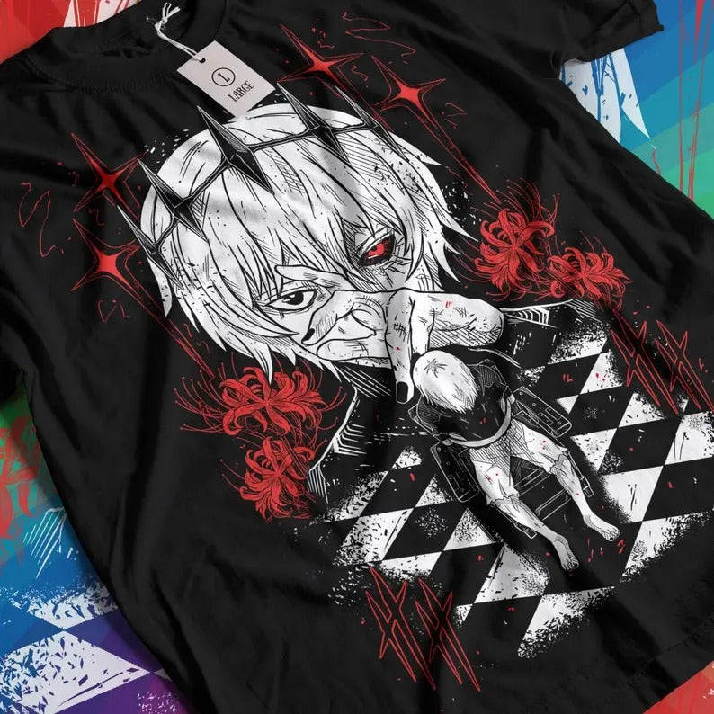 Kaneki Ken Tokyo Ghoul T-Shirt, Stylish Anime Character Design, Perfect for Tokyo Ghoul Fans, Casual Graphic Tee
