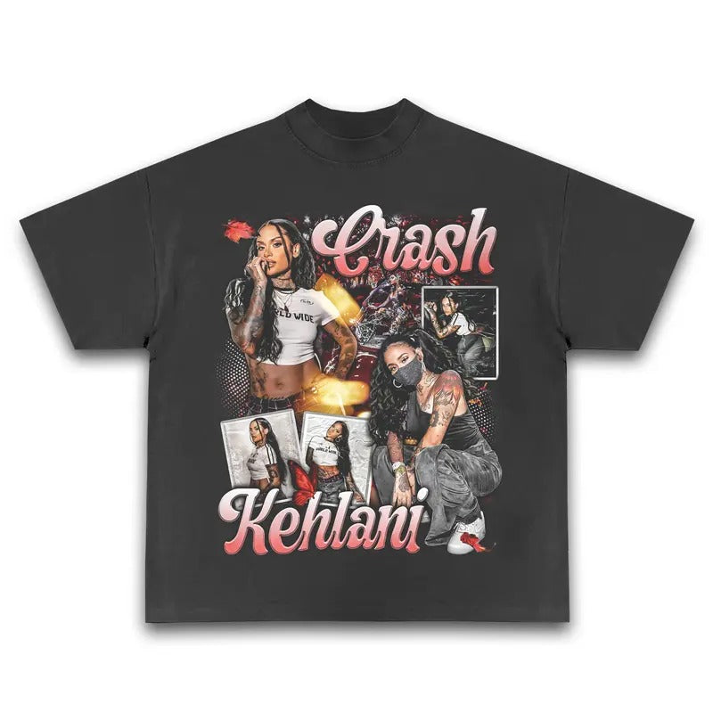 Keh.lani T-Shirt 90s Vintage Graphic Tee Rap Hip Hop Y2k Concert Merch Men Women Streetwear
