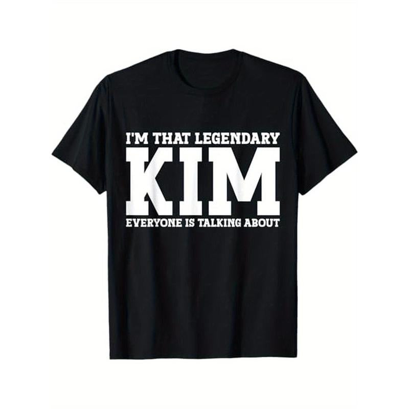 Kim Personal Name First Name Funny Kim T-Shirt, Cotton, Halloween Thanksgiving Christmas Gift for Men Women Family Friends Made in USA