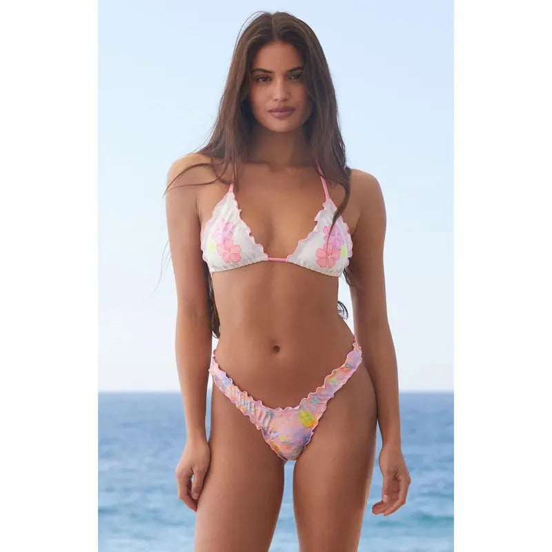 Kulani Kinis Women's Sunset Ruffle Triangle Bikini Top
