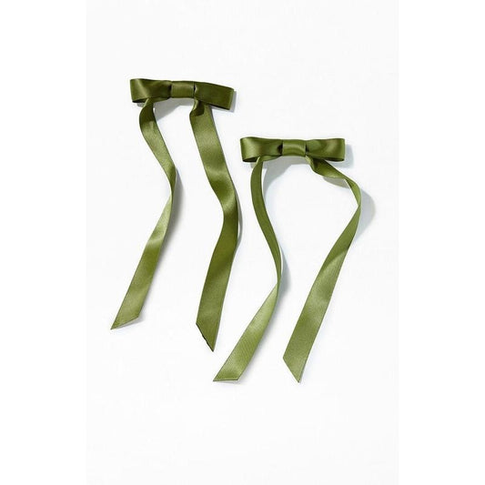 LA Hearts Women's 2 Pack Satin Bow Clips