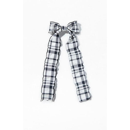 LA Hearts Women's Gingham Ruffle Edge Bow Clip