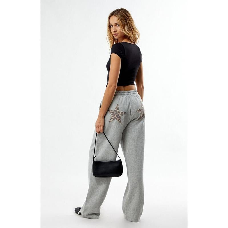LA Hearts Women's Leopard Star Baggy Sweatpants