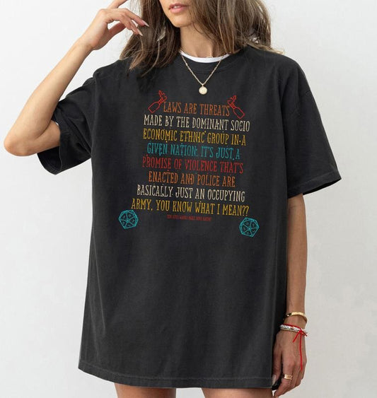 Laws Are Threats Shirt, Dimension 20, DnD Shirt, Dungeons and Dragons T-Shirt, Vintage Retro 90s Joke D and D Sweatshirt, Hoodie, RPG Giftstyle{n002}2