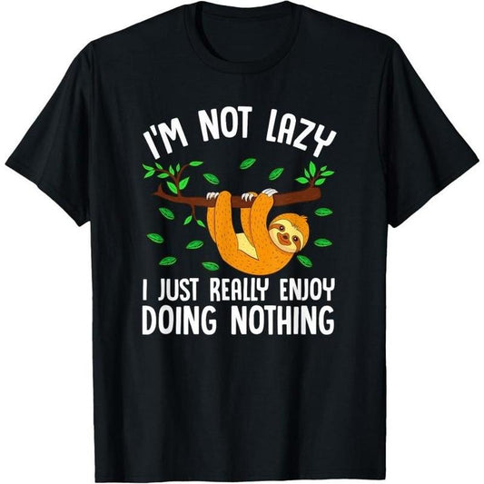 Lazy Sloth On A Tree Doing Nothing T-Shirt Made in USA