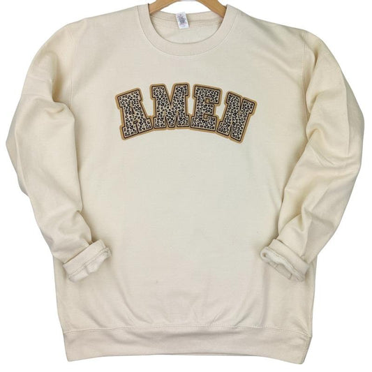Leopard AMEN Chenille Patch Sweatshirt
