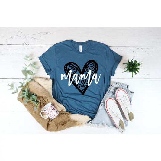 Leopard Heart Mama Shirt Heart Mama Shirt Mama Leopard Shirt Mommy Shirt Leopard Mom Shirt Womens Leopard Mom Shirt Mama Shirt
