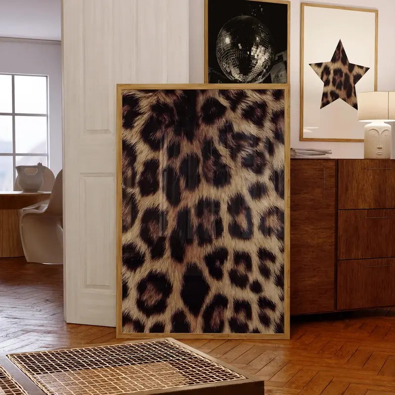 Leopard Print Leopard Wall Art Cool Girl Photography Prints Fashion Wall Art Above Bed Art Girly Wall Art Neutral Wall Art Preppy Apartment