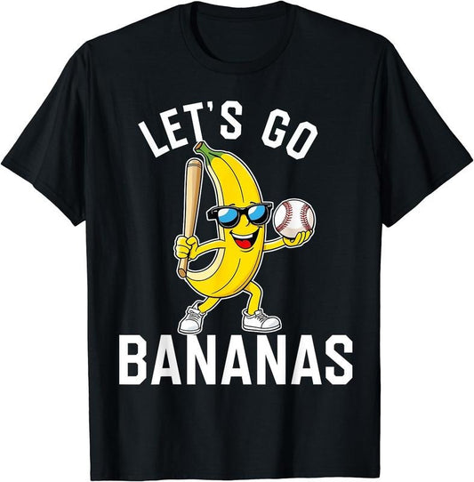 Let's Go Bananas Funny Banana T-Shirt | Unisex Cotton Tee Gift, Crewneck, Short Sleeve