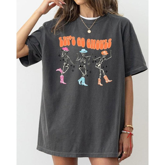 Let's Go Ghouls, Ghost, Western, Skeleton, Witch, Skull, Funny, Spooky, Aesthetic, Meme, Halloween, Costume, Tshirt, Women's, Comfort Colors Tee, Spooky, Tshirt, Witch, Pumpkin, Ghost, Skeleton