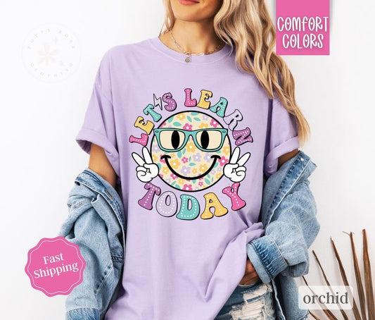 Let's Learn Today Shirt Comfort Colors, Teacher Tshirt, Gift For Teacher Appreciation, Back to School Oversized Tee
