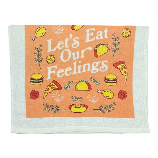 Lets Eat Our Feelings Funny Junk Food Coping Tea Towel Funny Dish Towels Soft Adsorbent Tea Towel