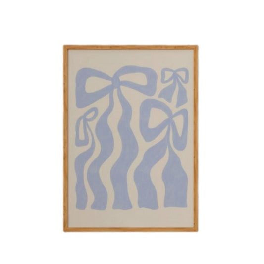 Light Blue Ribbon And Bows Wall Art, Sandy Liang Inspired Home Art, Trendy Art Print, Gifts For Her Women Wall Decor, Poster Prints No Frame, Home Decoration, Outdoor Wall Art, Gifts For Birthday Christmas