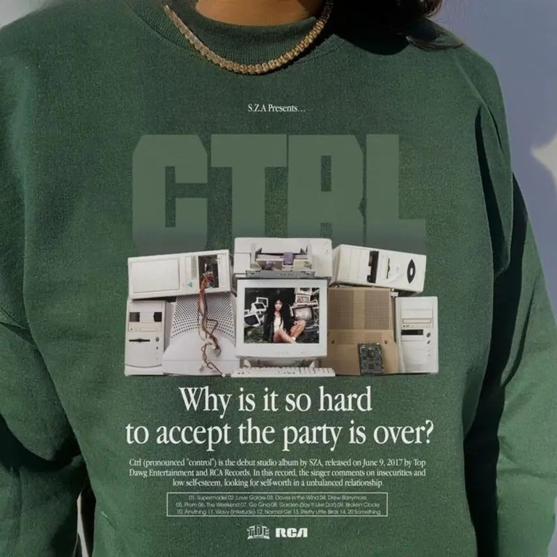 Limited SZA CTRL Album  Shirt, Vintage 90s Hip Hop shirt,  Music Lover Gift,  Menswear Top, Womenswear Top Underwear Streetwear, Trendy Sweatshirt