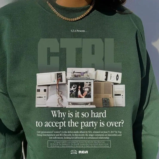 Limited SZA CTRL Album  Shirt, Vintage 90s Hip Hop shirt,  Music Lover Gift,  Menswear Top, Womenswear Top Underwear Streetwear, Trendy Sweatshirt