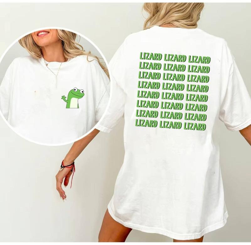 Lizard Lizard Lizard Shirt, Lizard wizard lizard shirt, Elio Lizard Meme Tee, Funny Weirdcore Y2K Aesthetic Lizard Button Shirt, Relaxed Fit