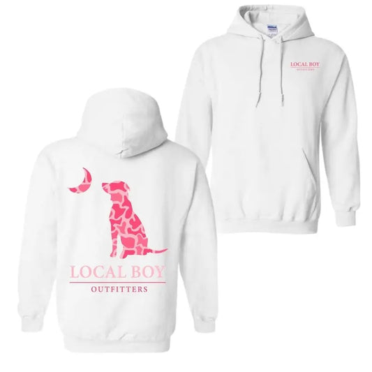 Local Boy Outfitters Long Sleeve Hoodie, for women, graphic hoodie, trendy hoodie, Pink design for men for women Fabric Menswear