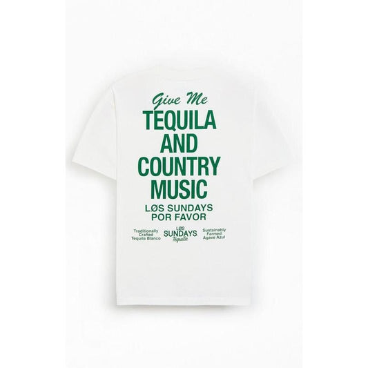 Los Sundays Men's White The Tequila & Country Music T-Shirt - Multicolor