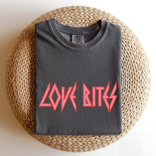 Love Bites, Def, Retro, 80s, Rock Music, Comfort Colors Tshirt, Valentine's Day, Valentine's Day Comfort Colors Tshirt, Women's Graphic Tee, Love, Heart, Cupid