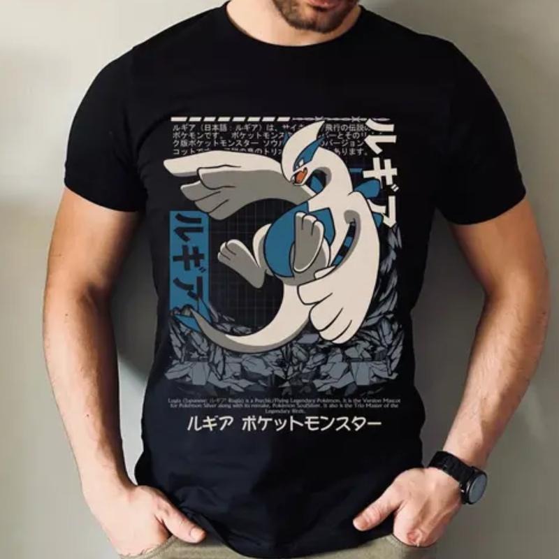 Lugia Pokemon Graphic Game Unisex Shirt Top Menswear Underwear Tshirt Streetwear Tropical Streetwear Tropical