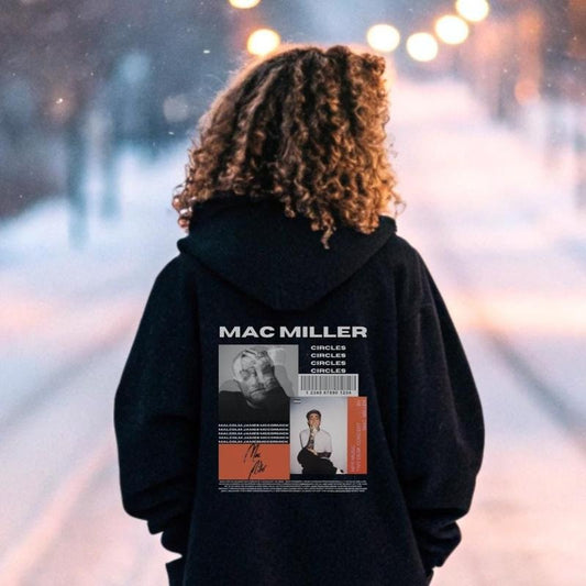 M4c Miller Circles Graphic Hoodie - Retro Vintage Album Streetwear Sweatshirt, Mens & Womens Music Lover Gift, Rnb Hip Hop, Band Merch