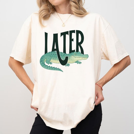 MAPTEES Later Alligator Comfort Colors Shirt, Funny Alligator T-shirt, Later Gator Graphic Tee, Florida Vibes Clothing, Summer Outfits