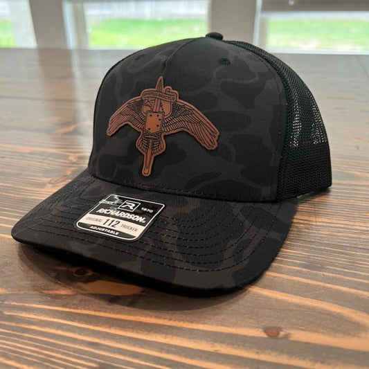 MARSOC Marine Special Operator Insignia Infantry Leather Hat Patch Richardson Hat Mesh Back Snap Back | Salty Vet |