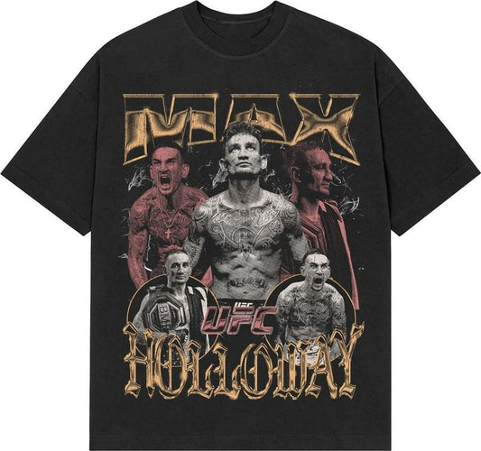 MAX HOLLOWAY TEE, Holloway Boxing T-shirt, Max Holloway Boxer Tee, Max Holloway Sports Shirt, UFC Sports Shirt, UFC Sport Gym Athletics Outdoors Menswear Cotton Crewneck Clothes